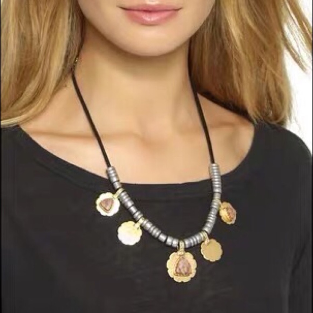 NWOT Madewell Metal Stone Necklace - Picture 2 of 7